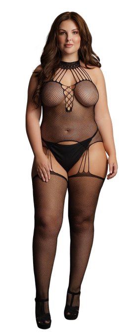 Body Porte-Jarretelles CHOKER FISHNET Noir