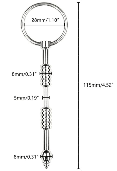 Tige d'urètre en métal Clave 8.5cm - Diamètre 8mm