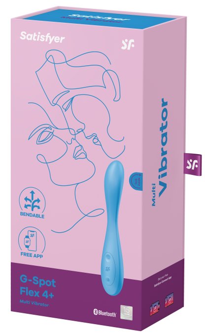 Vibro connecté G-SPOT FLEX 4+ Satisfyer 20cm Bleu