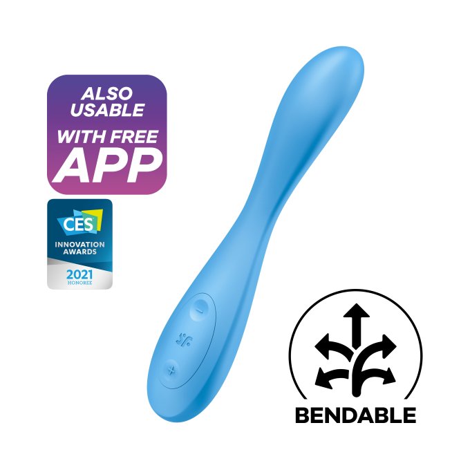 Vibro connecté G-SPOT FLEX 4+ Satisfyer 20cm Bleu