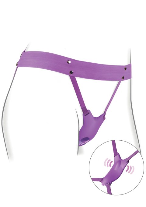 Vibro de culotte avec harnais Ultimate Butterfly Violet