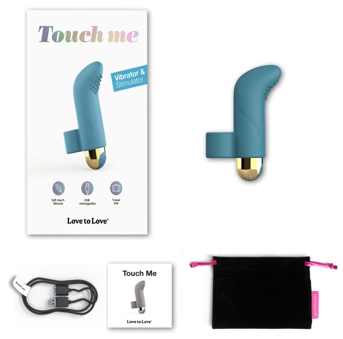 Vibro de doigt Touch Me Love to Love Bleu