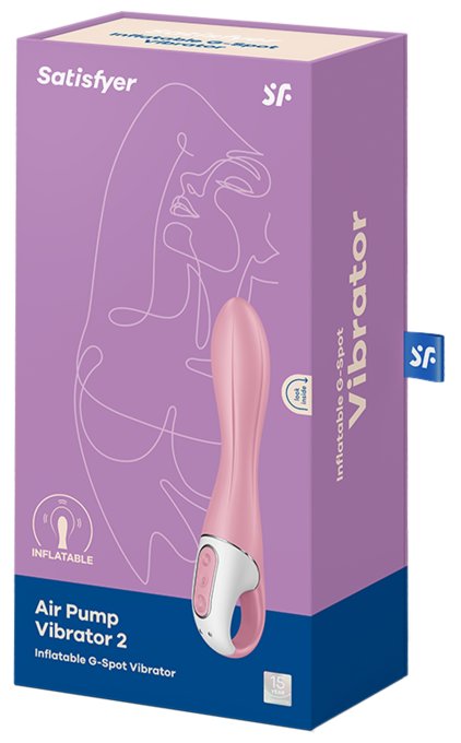 Vibro gonflable Air Pump Vibrator 2 Satisfyer 12 x 3.5cm Rose