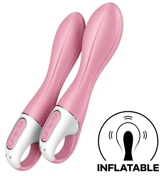 Vibro gonflable Air Pump Vibrator 2 Satisfyer 12 x 3.5cm Rose