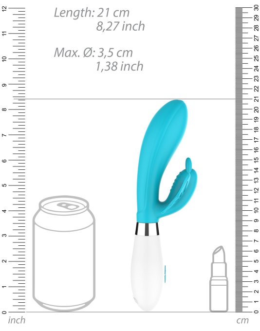 Vibro Rabbit Alexios 21cm Bleu