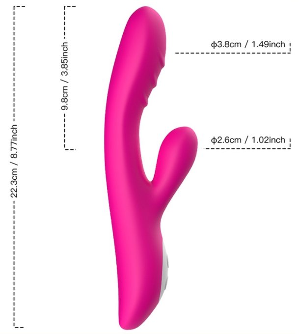 Vibro Rabbit chauffant Spark 22cm Rose