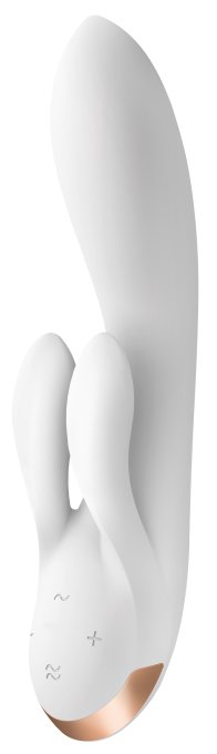 Vibro Rabbit connecté Double Flex Satisfyer 20cm Blanc