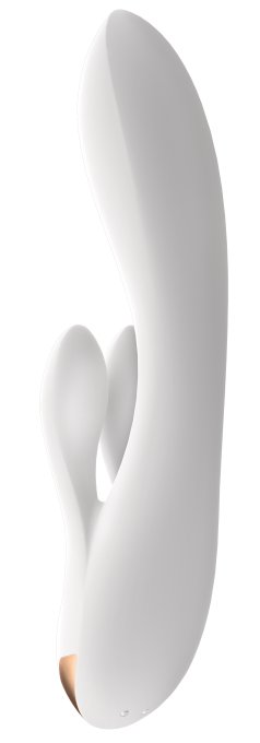 Vibro Rabbit connecté Double Flex Satisfyer 20cm Blanc