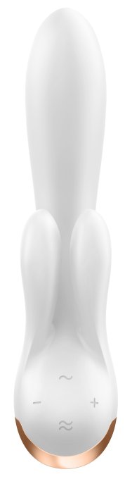 Vibro Rabbit connecté Double Flex Satisfyer 20cm Blanc