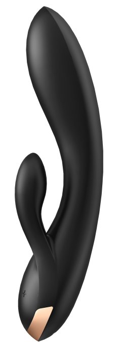 Vibro Rabbit connecté Double Flex Satisfyer 20cm Noir