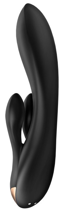 Vibro Rabbit connecté Double Flex Satisfyer 20cm Noir