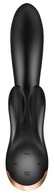 Vibro Rabbit connecté Double Flex Satisfyer 20cm Noir