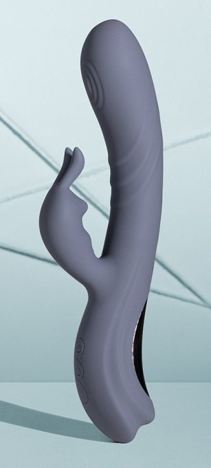 Vibro Rabbit Fingering Motion 23 cm Gris