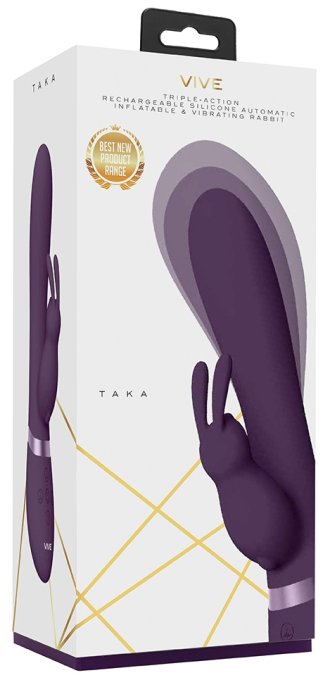 Vibro Rabbit gonflable Taka 22 x 6cm Violet