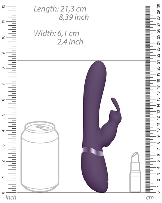 Vibro Rabbit gonflable Taka 22 x 6cm Violet