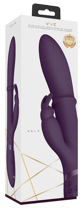 Vibro Rabbit Halo 24.5 x 3.5cm Violet