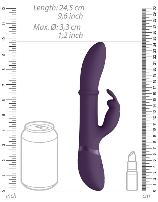 Vibro Rabbit Halo 24.5 x 3.5cm Violet