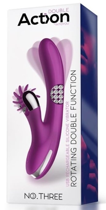 Vibro Rabbit Rotating Double 10 x 3.5cm Violet