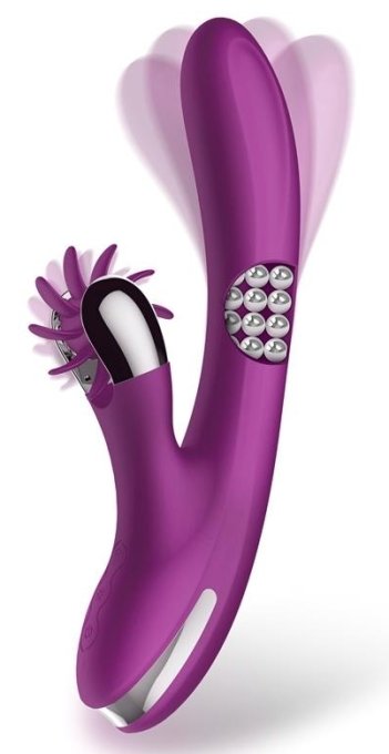 Vibro Rabbit Rotating Double 10 x 3.5cm Violet