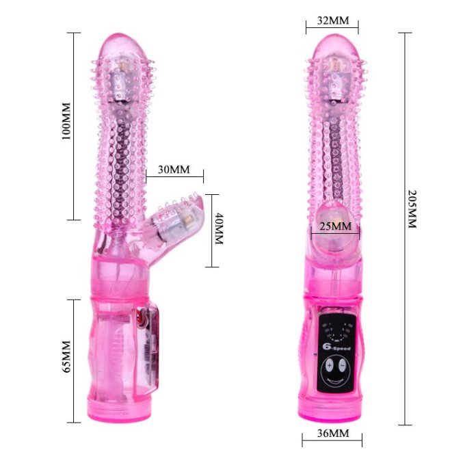 Vibro Rabbit Thorny 6 vitesses Rose