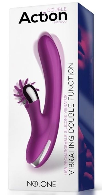 Vibro Rabbit Vibrating Double 10 x 3.5cm Violet