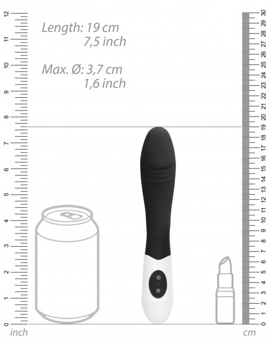 Vibro Ribbed Vibrator 12 x 3.7cm Noir