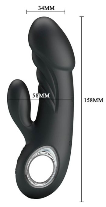 Vibromasseur Ansel Pretty Love 16cm Noir