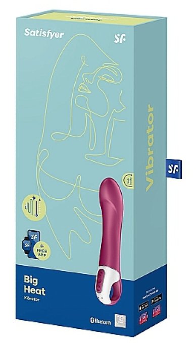 Vibromasseur connecté Big Heat Satisfyer 15 x 4cm Mauve