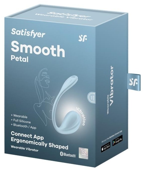 Vibromasseur Connecté Point G Smooth Petal 8.5 x 3.8cm Bleu Clair