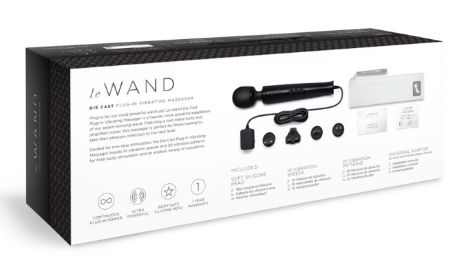 Wand Die Cast Plug-In 29cm - Tête 51mm Noir