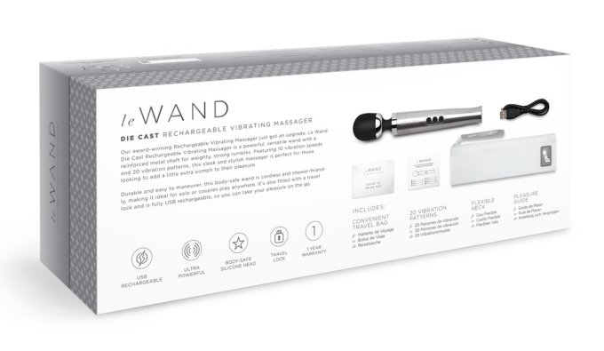 Wand Die Cast Rechargeable 29cm Tête 51mm Gris