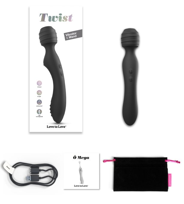 Wand Twist 12 x 3.5cm Noir